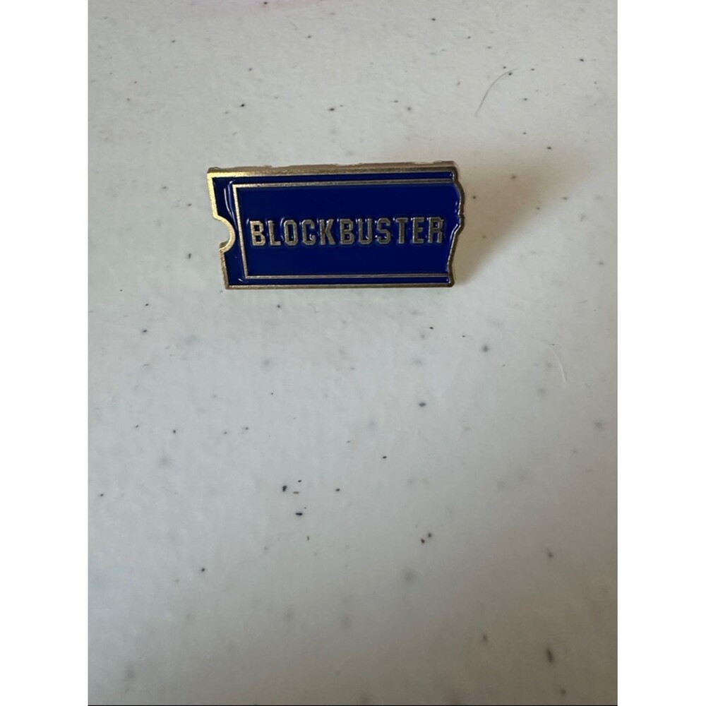 Vintage Blockbuster Video Logo Pin Retro Movie Store Memorabilia